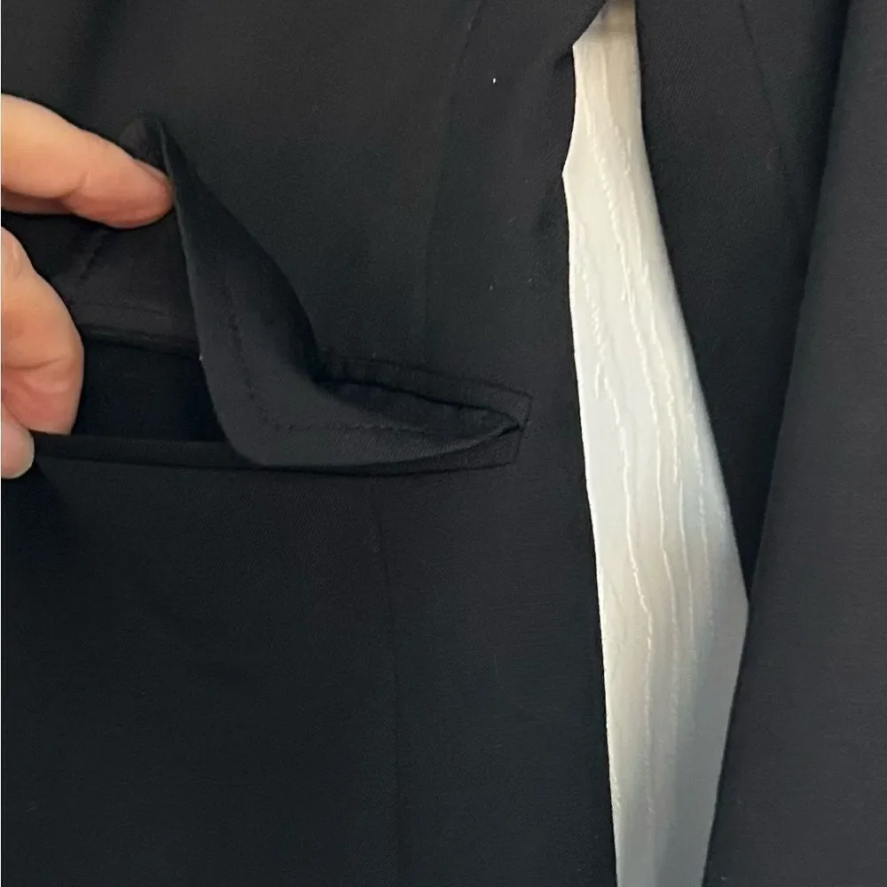J. Crew Suiting Black Lightweight Wool Lined Blazer Size 0